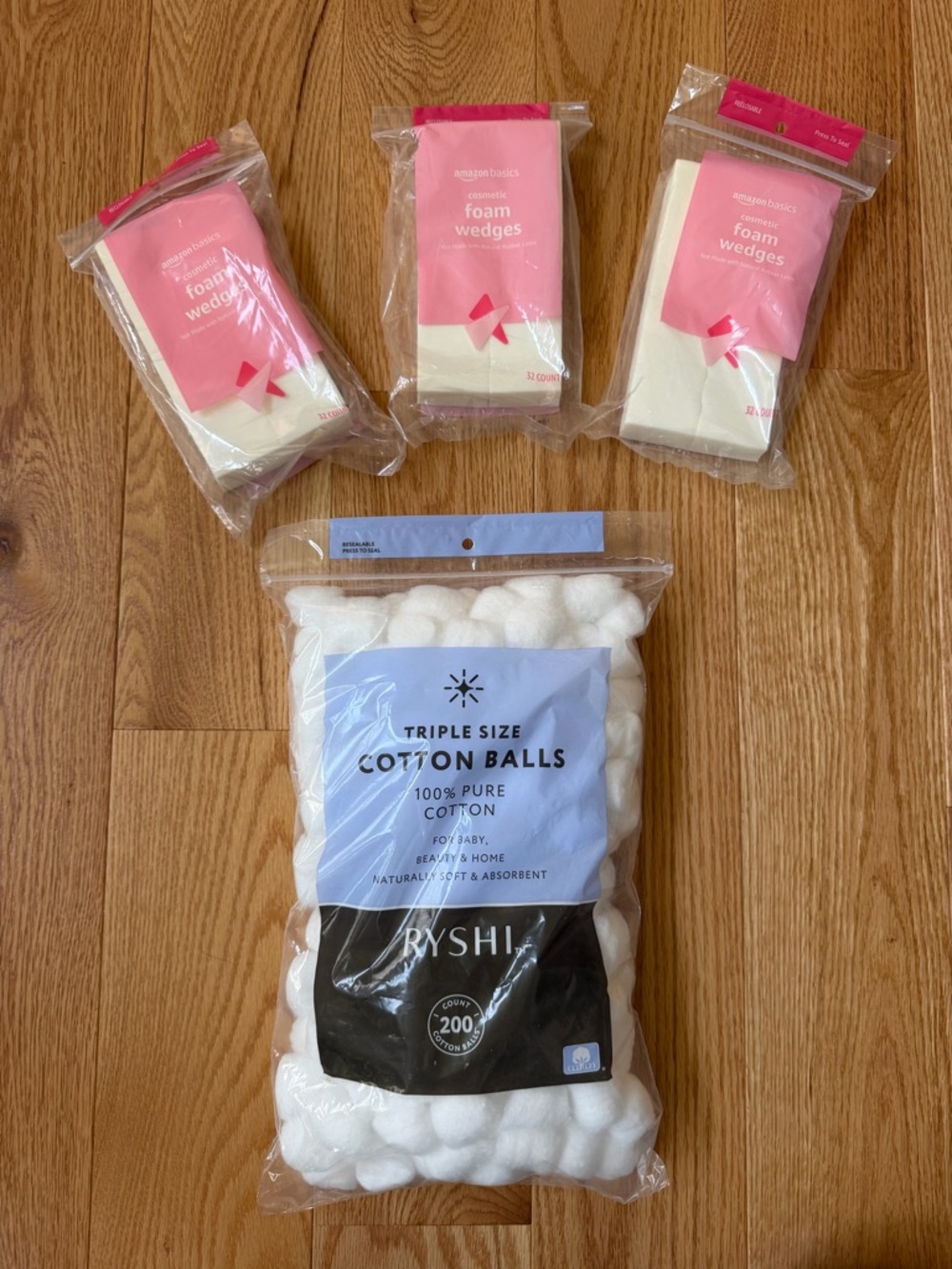 New Makeup Craft Foam Wedges (3) Sponges Cotton Ball Set (1)